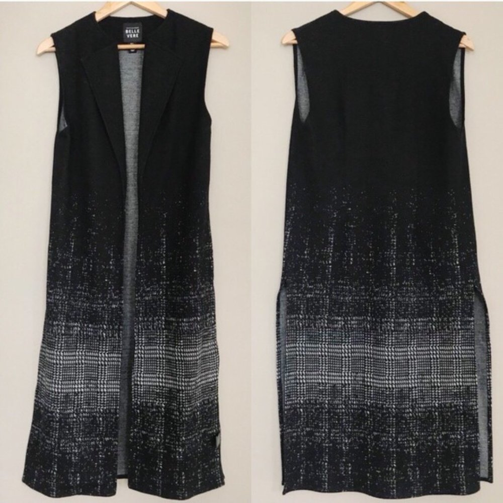 Belle Vere Wool Blend Houndstooth Duster Vest
